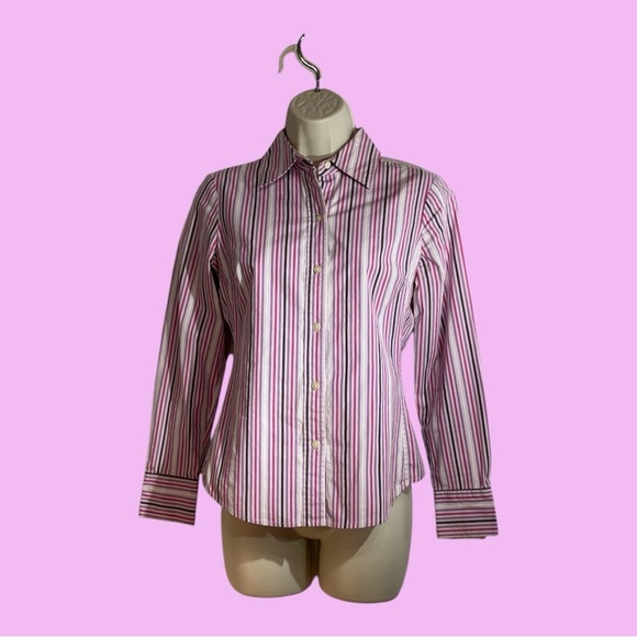 GAP Stretch Blouse Stripes Button Long Sleeve Size XS - Picture 1 of 7